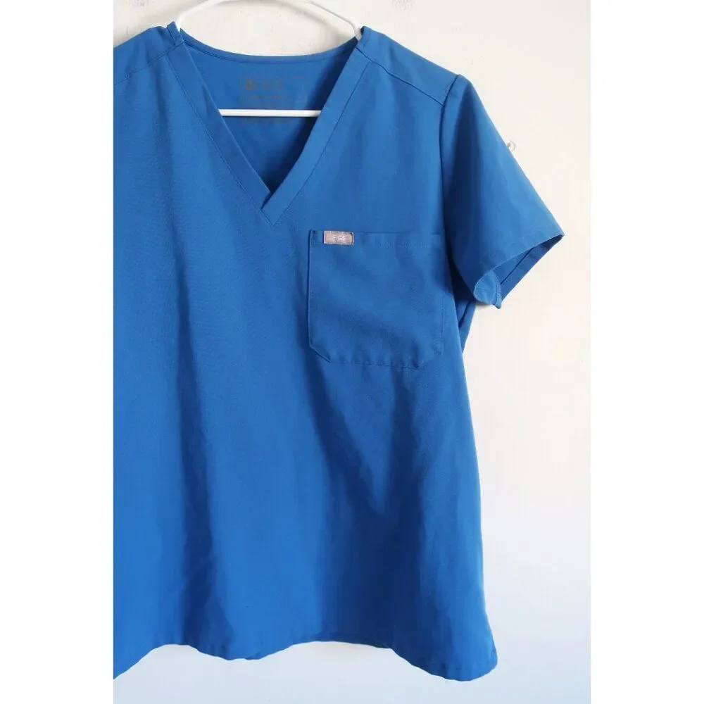 FIGS Blue V-Neck Scrub Top - Size Small - Picture 2 of 8
